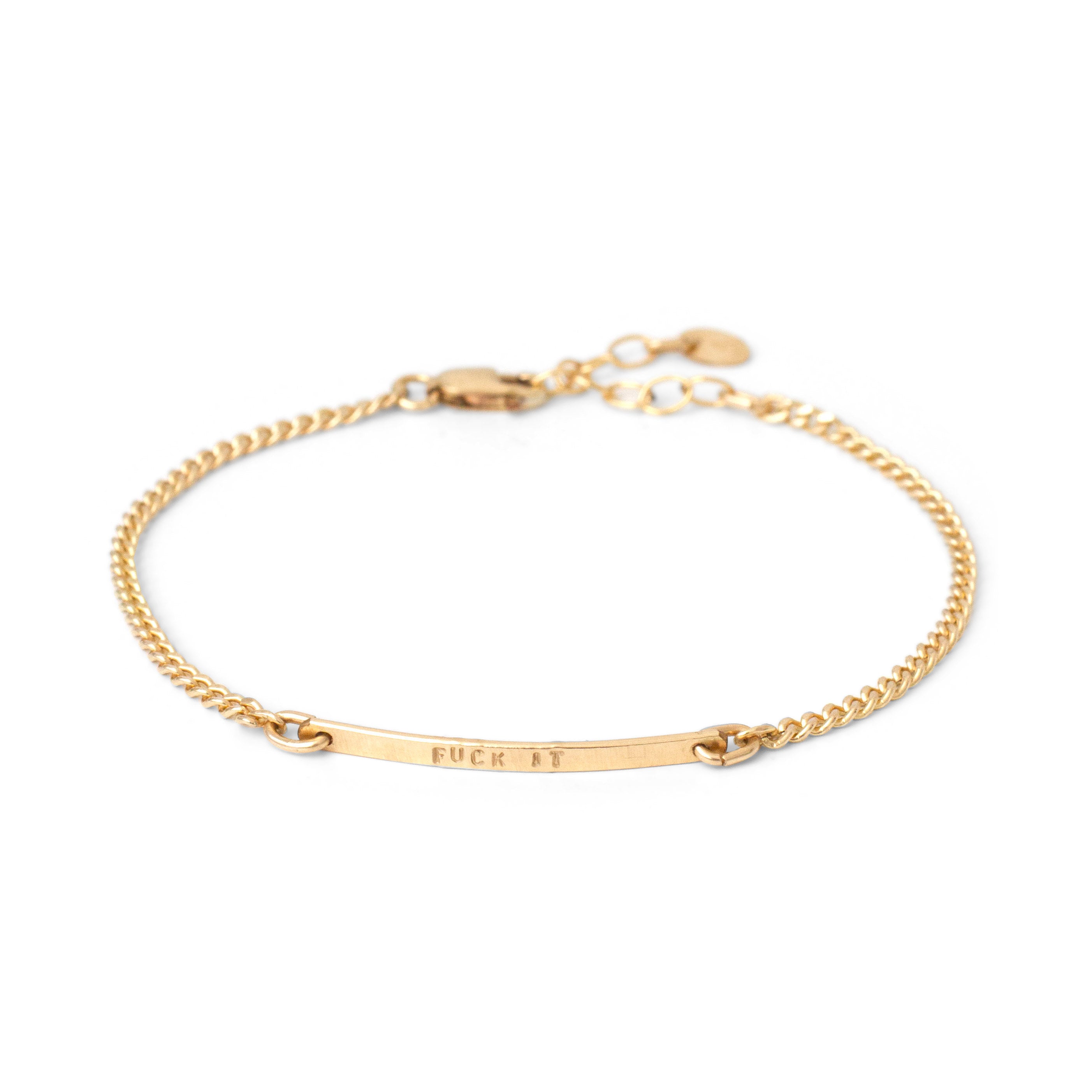 Gold wrist clearance chain with name